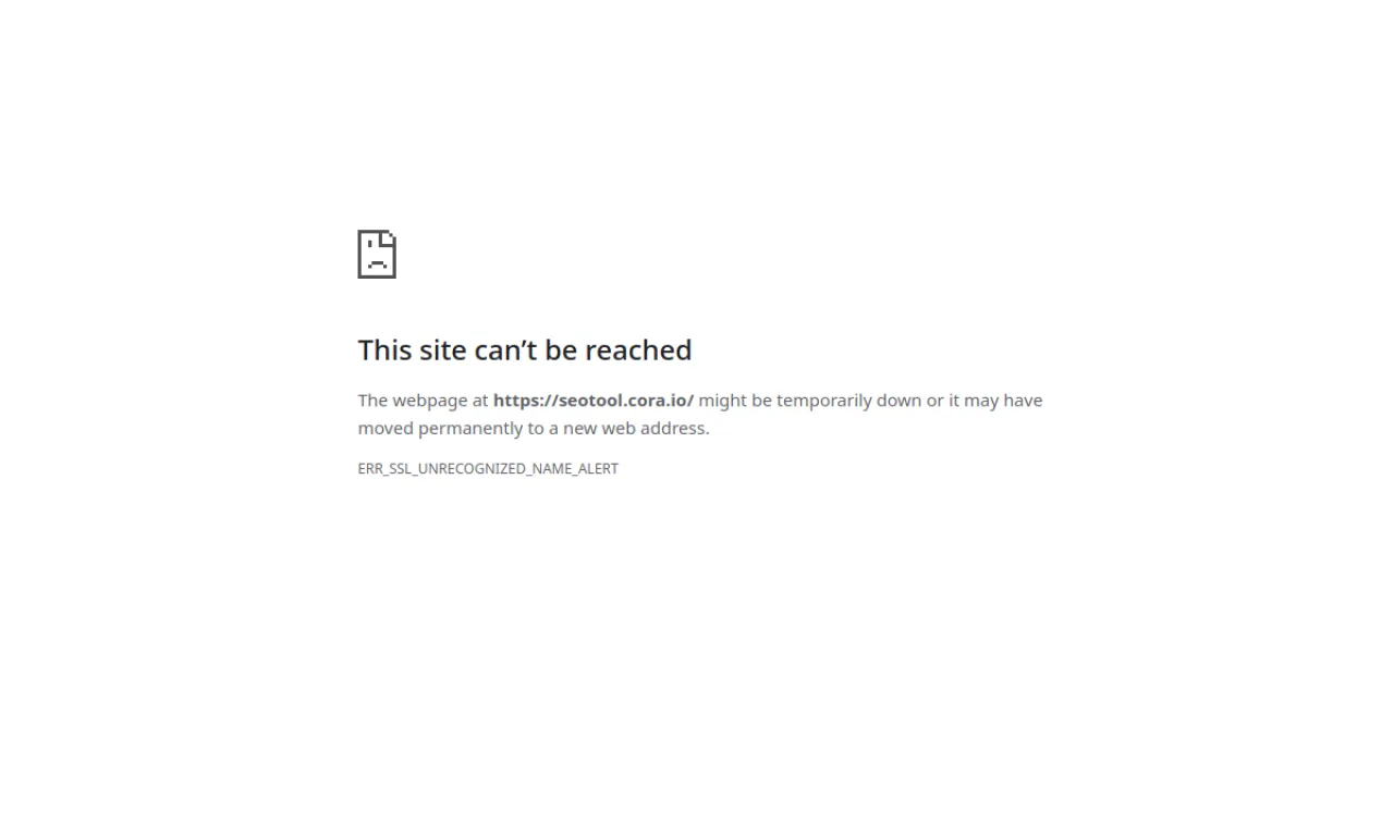 Screenshot of Cora SEO website