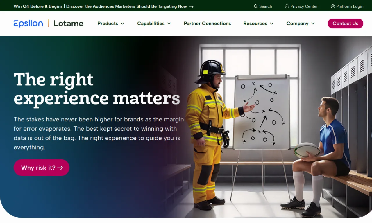 Screenshot of Lotame website