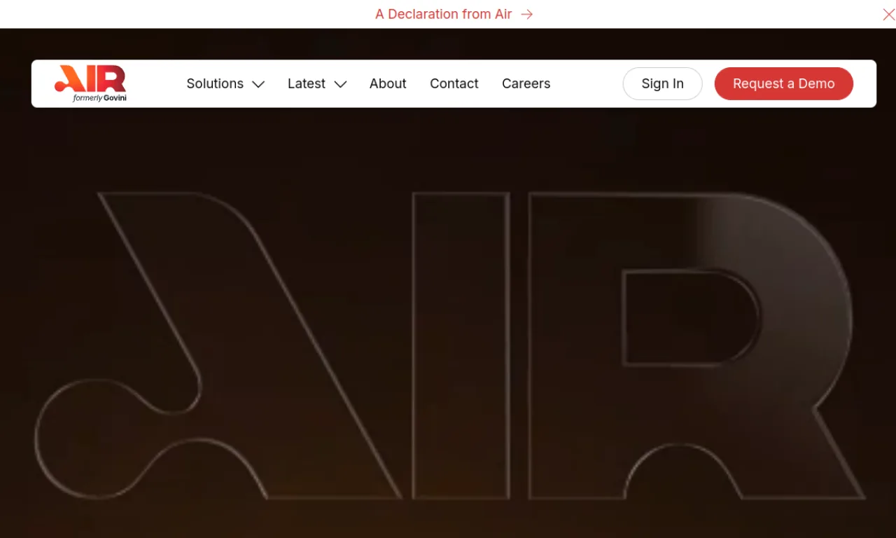 Screenshot of Air AI website