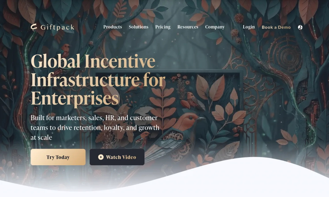 Screenshot of Giftpack website