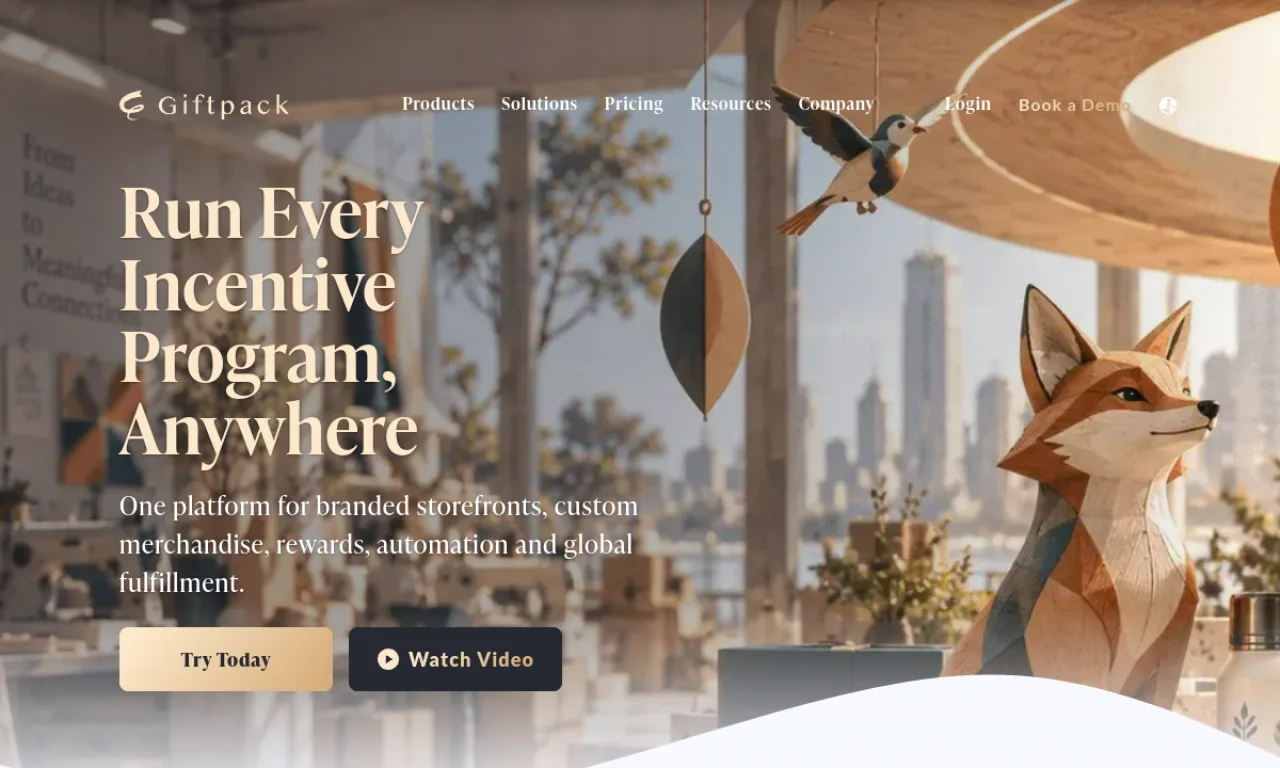 Screenshot of Giftpack website