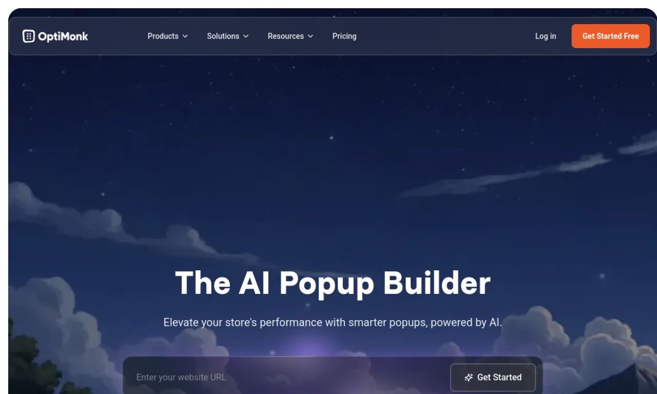 Screenshot of Optimonk website