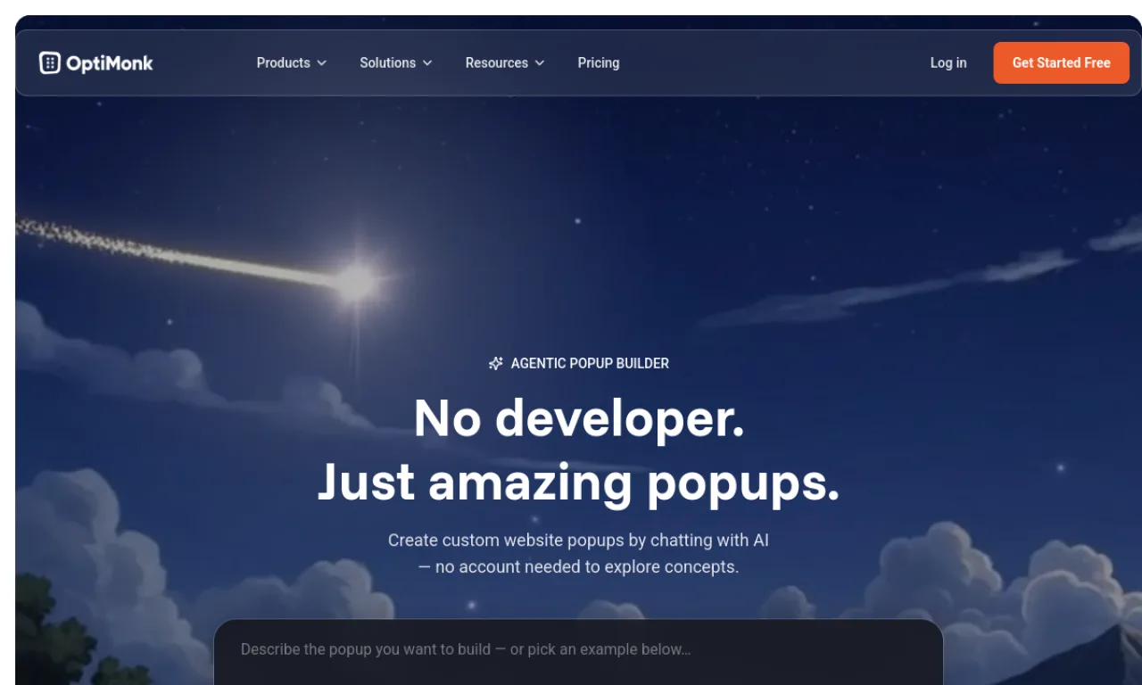 Screenshot of Optimonk website