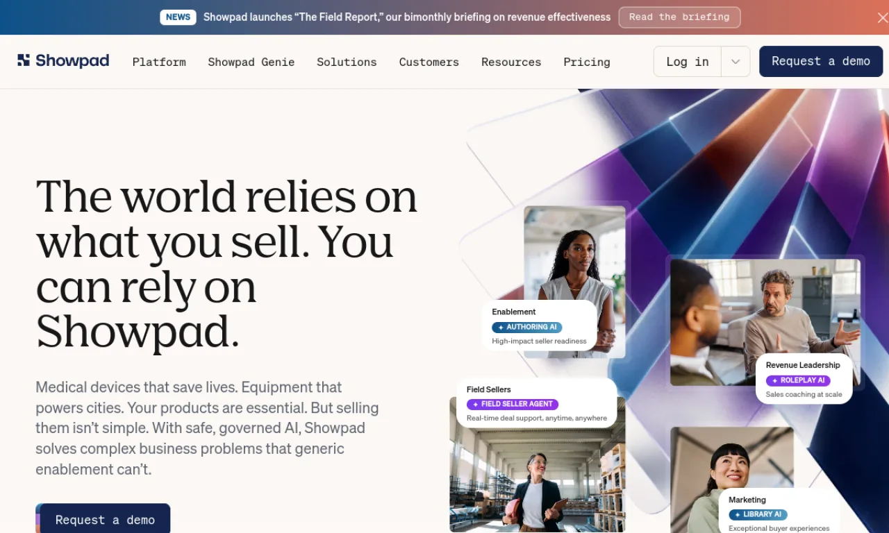 Screenshot of Showpad website