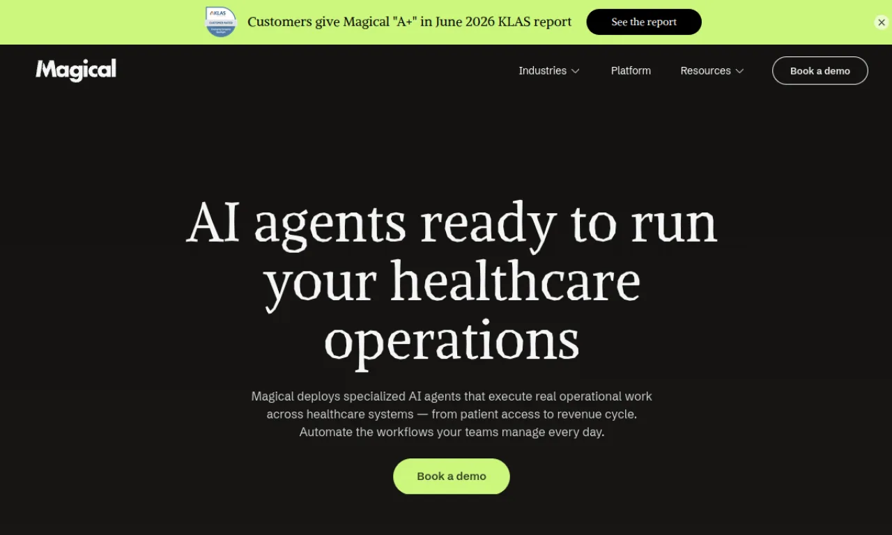 Screenshot of Magical website