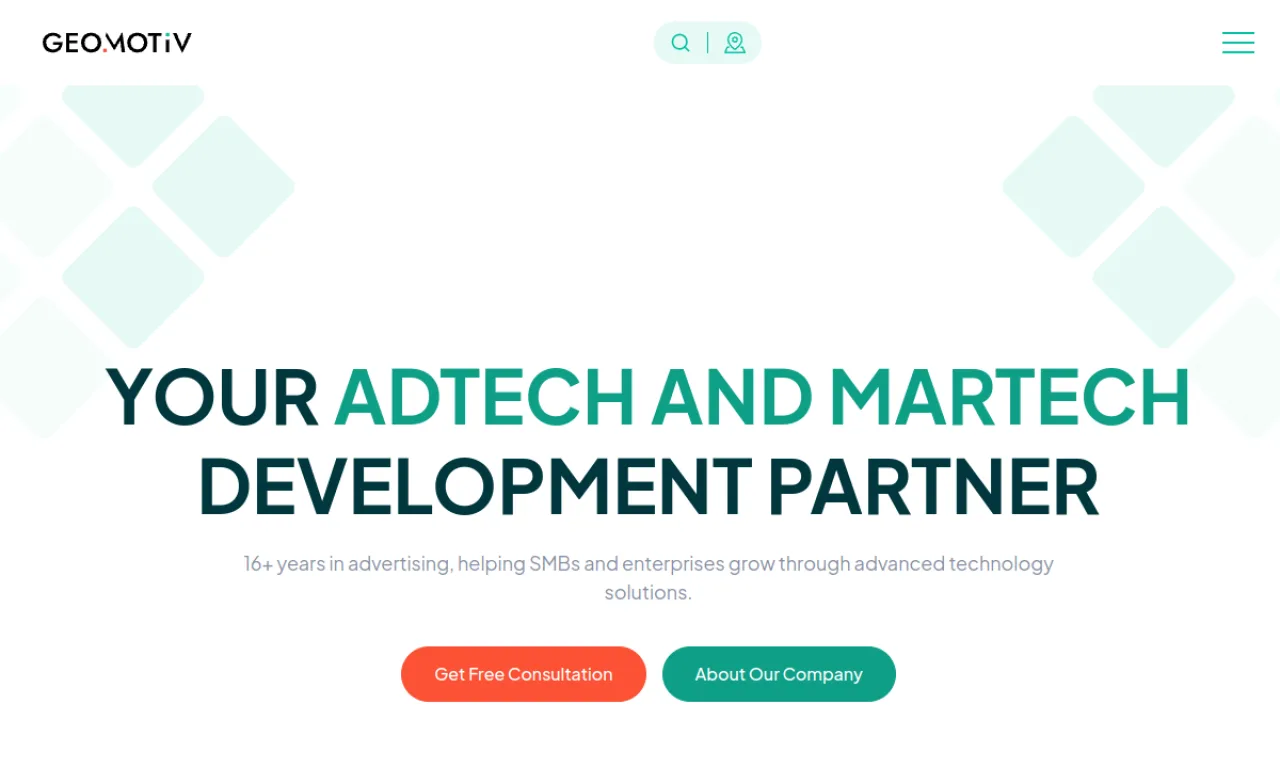 Screenshot of Geomotiv website