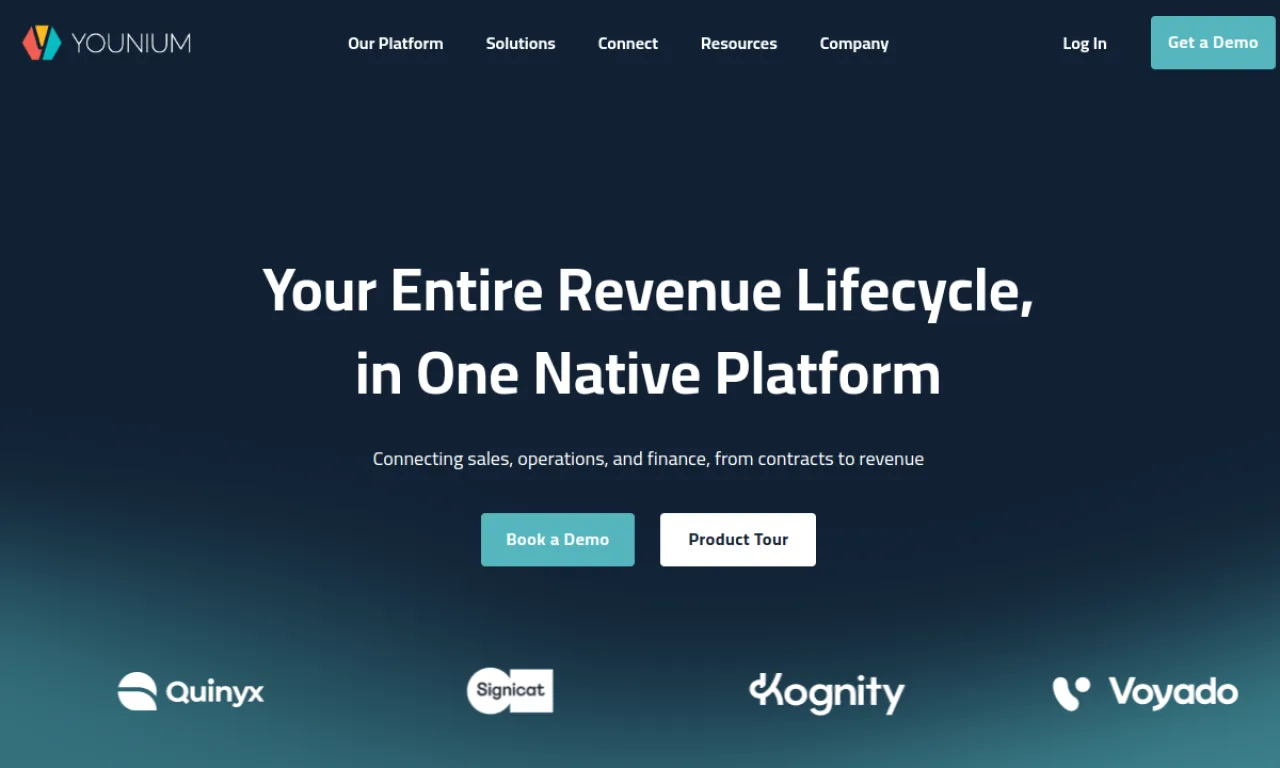 Screenshot of Younium website