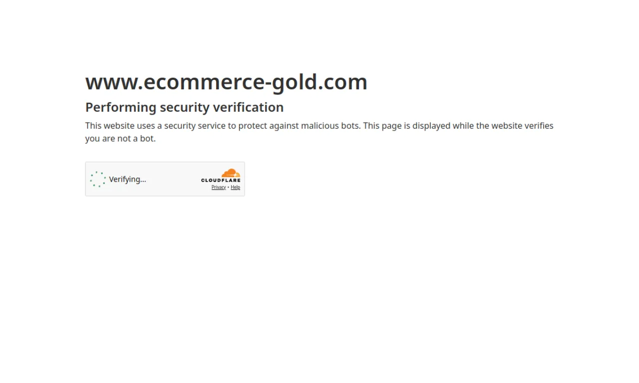 Screenshot of EcommerceGold website