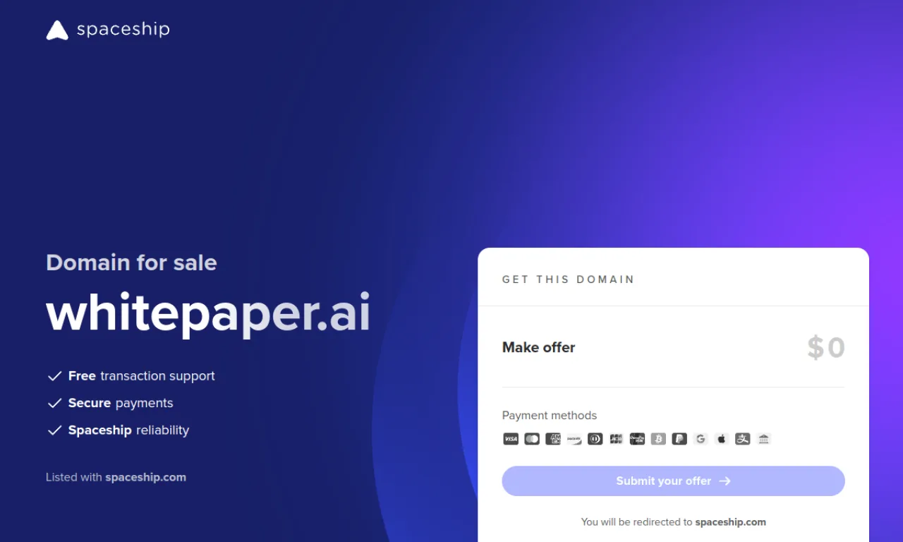 Screenshot of Whitepaper website