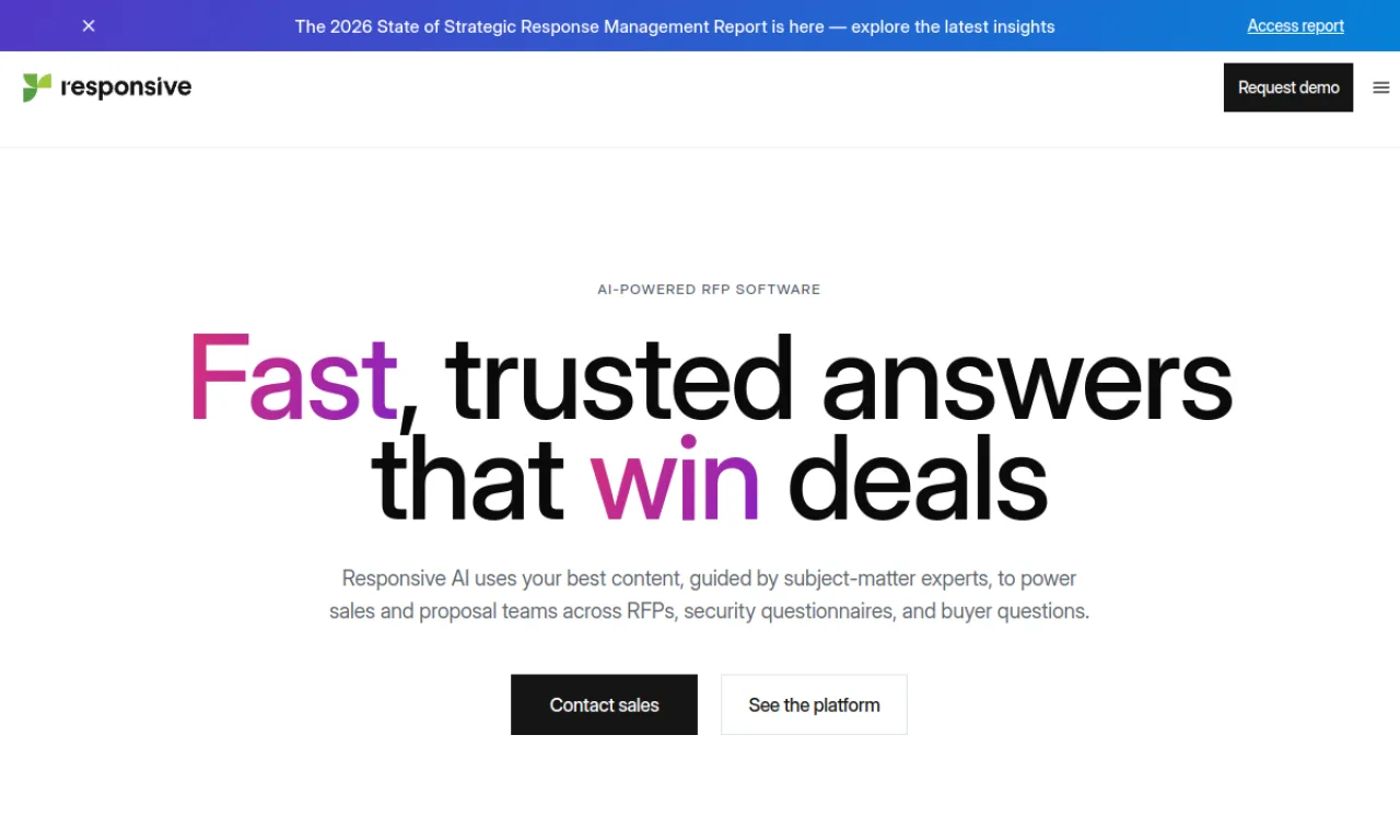 Screenshot of RFPIO / Responsive website
