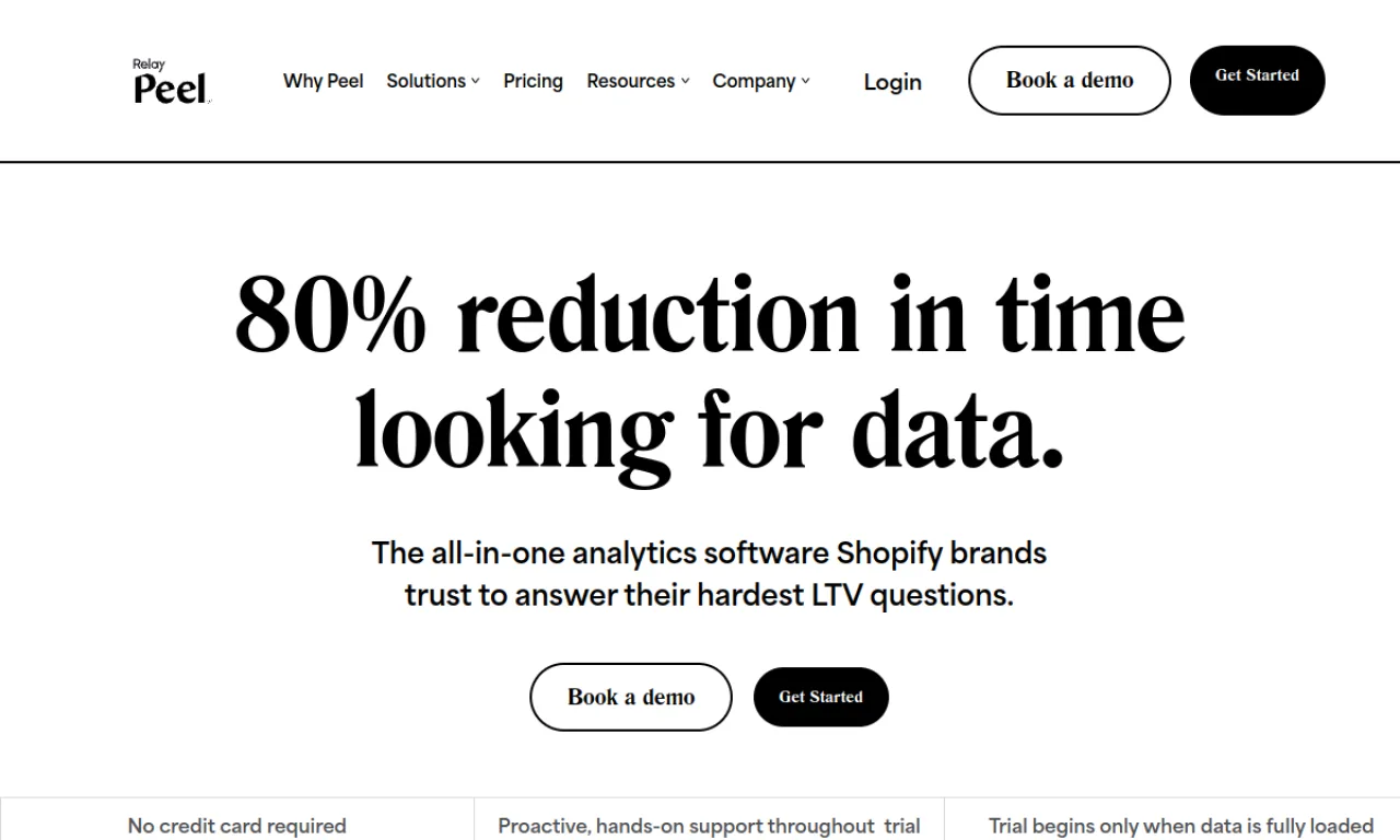 Screenshot of Lifetimely / Peel website