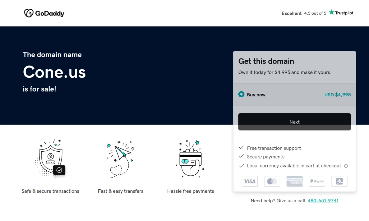 Screenshot of Cone.app website
