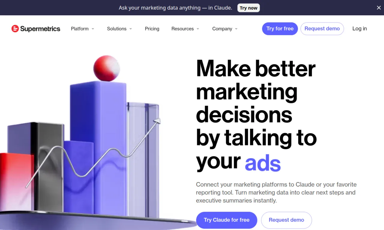 Screenshot of Supermetrics website
