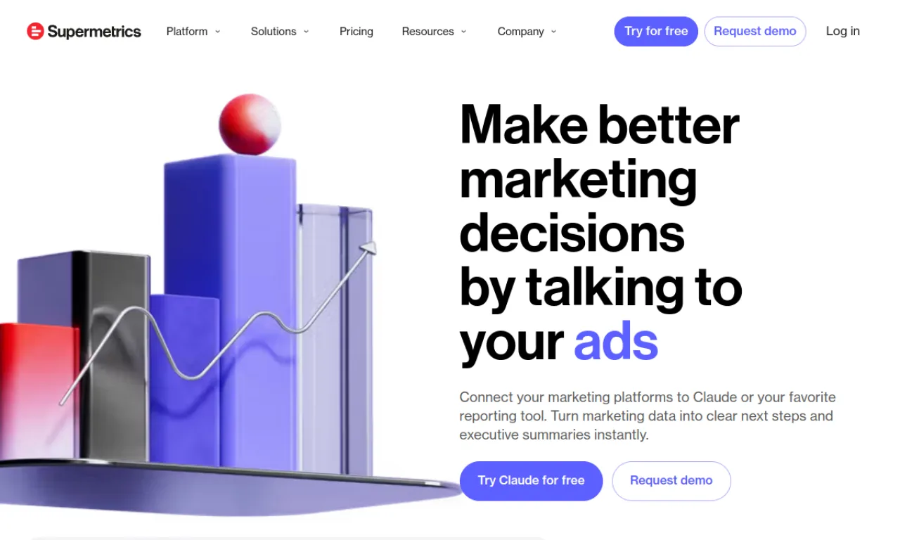 Screenshot of Supermetrics website