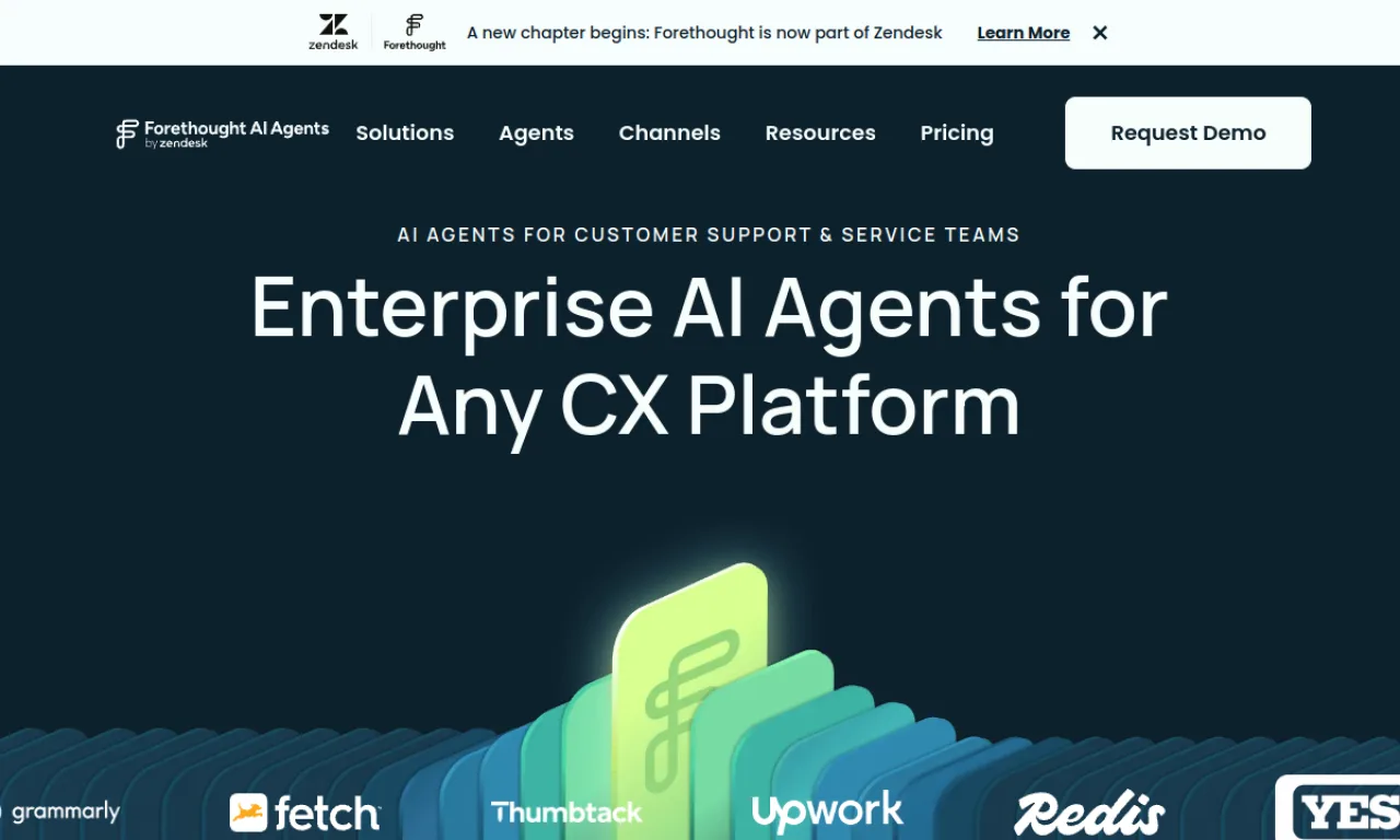 Screenshot of Forethought website