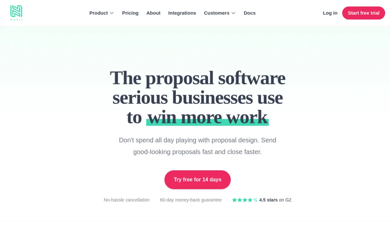 Screenshot of Nusii website