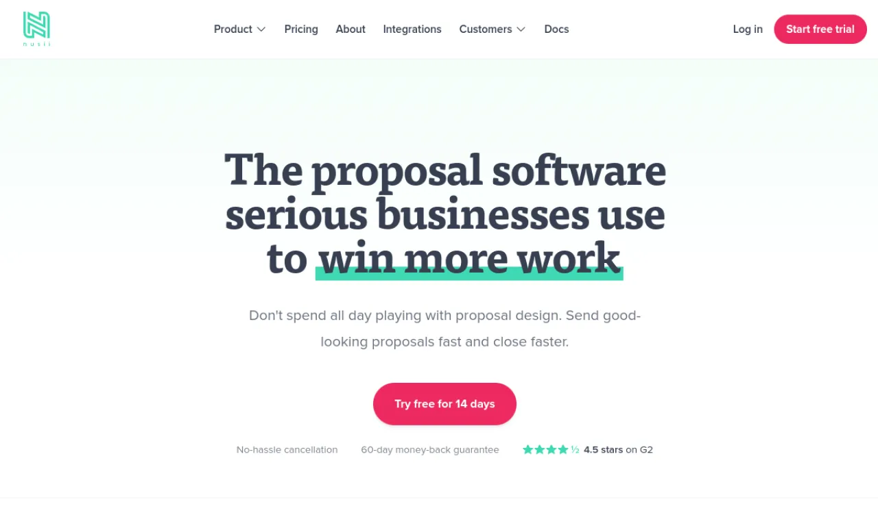 Screenshot of Nusii website