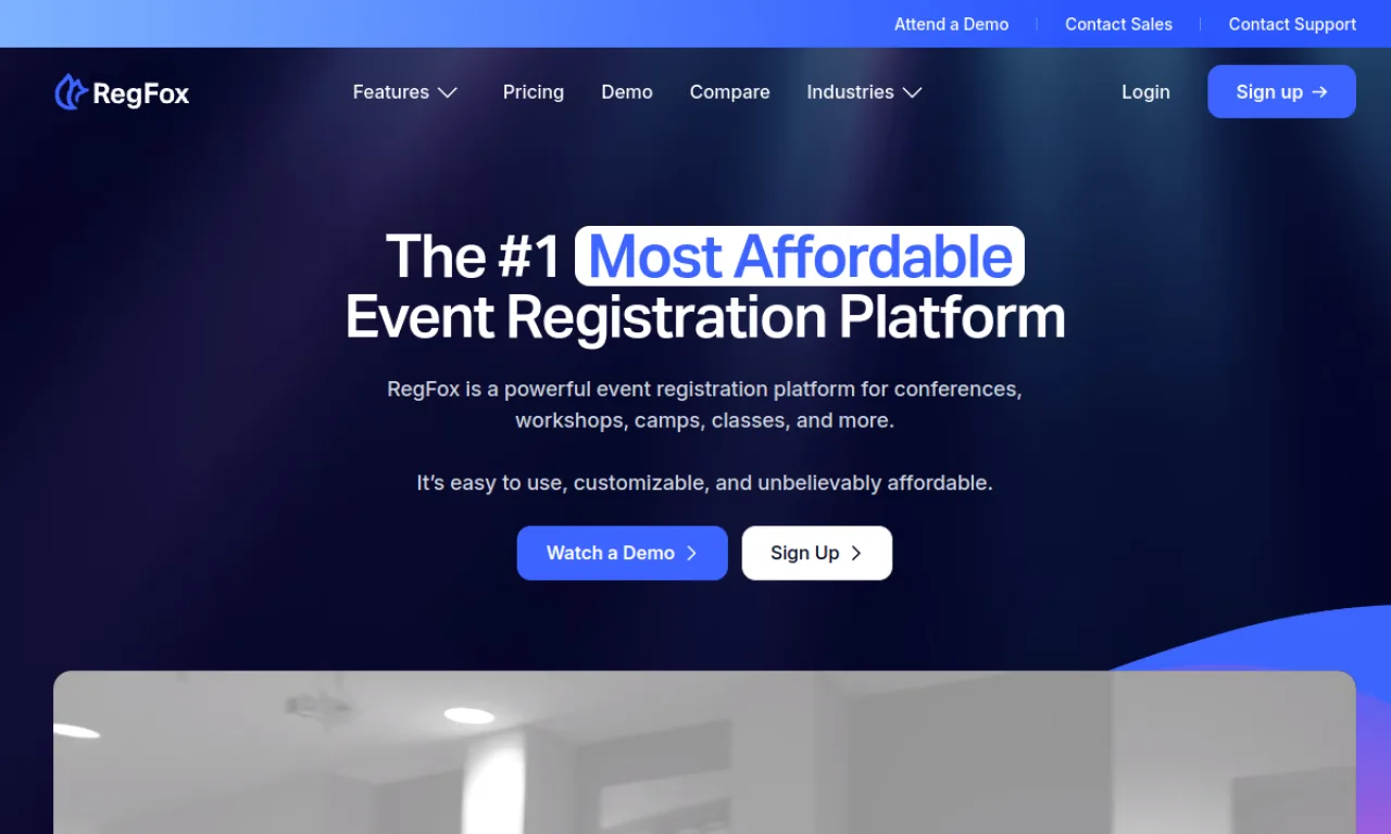 Screenshot of RegFox website