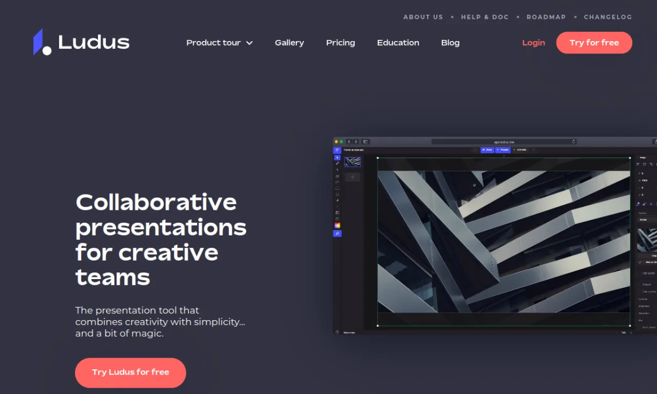 Screenshot of Ludus website