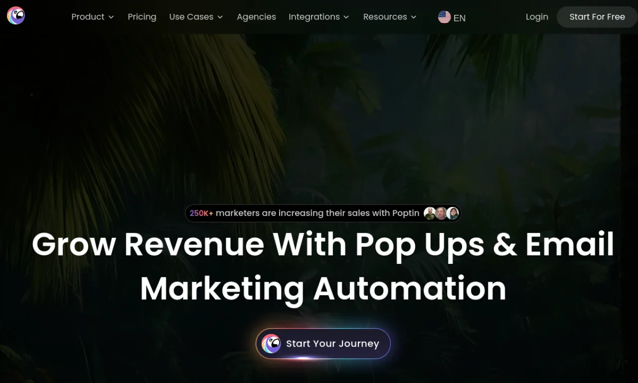 Screenshot of Poptin website