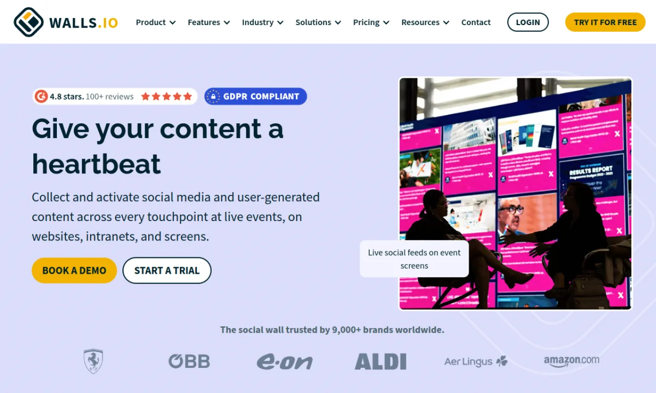 Screenshot of Walls.io website