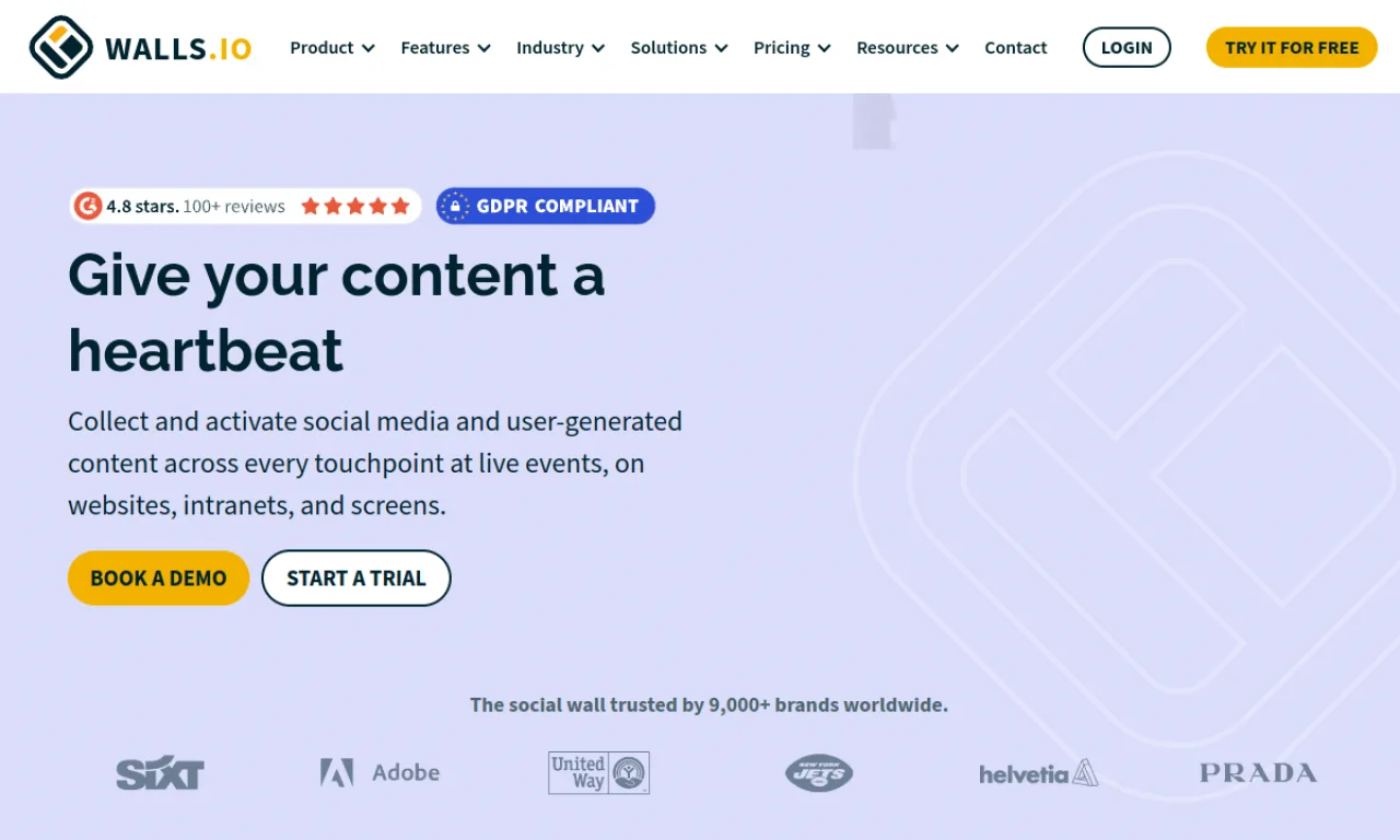 Screenshot of Walls.io website