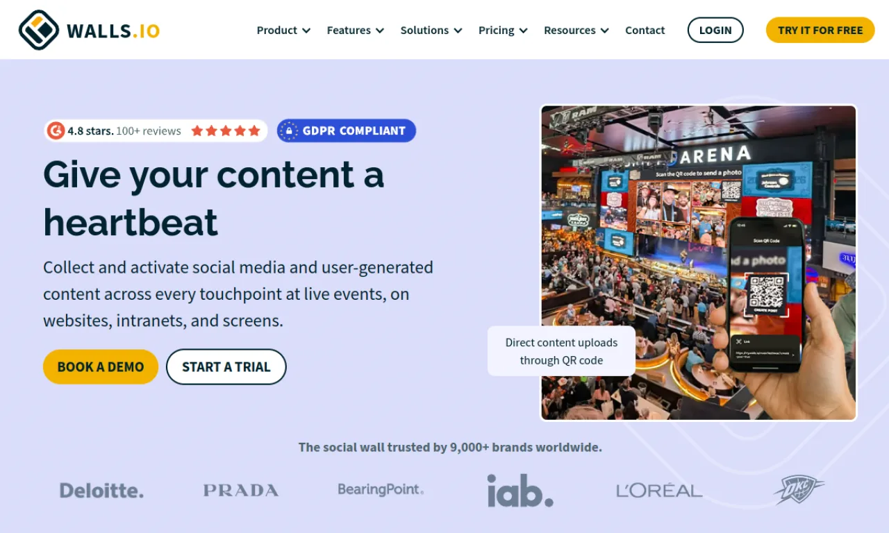 Screenshot of Walls.io website