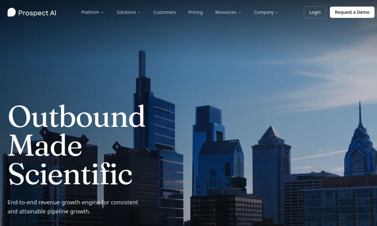 Screenshot of Prospect AI website