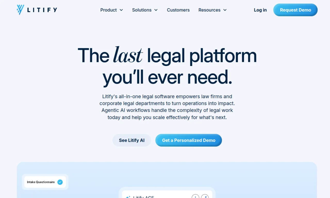 Screenshot of Litify website