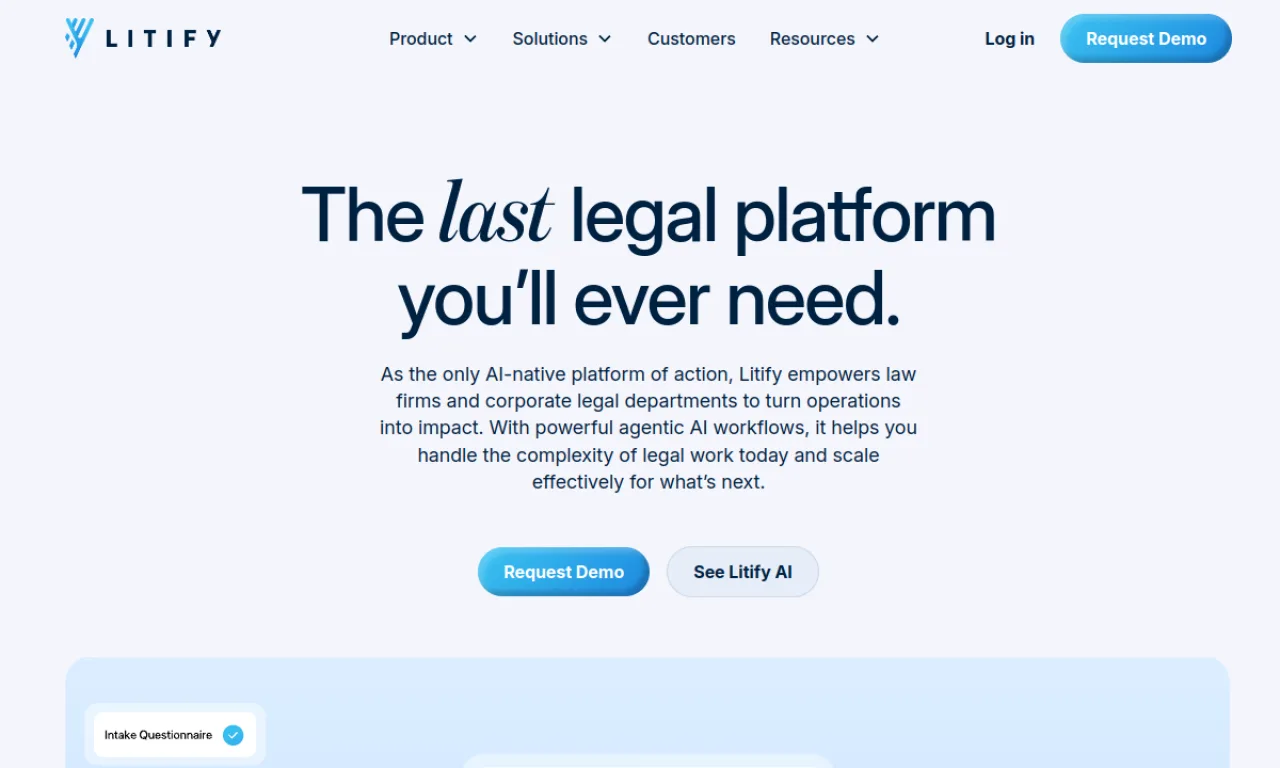 Screenshot of Litify website