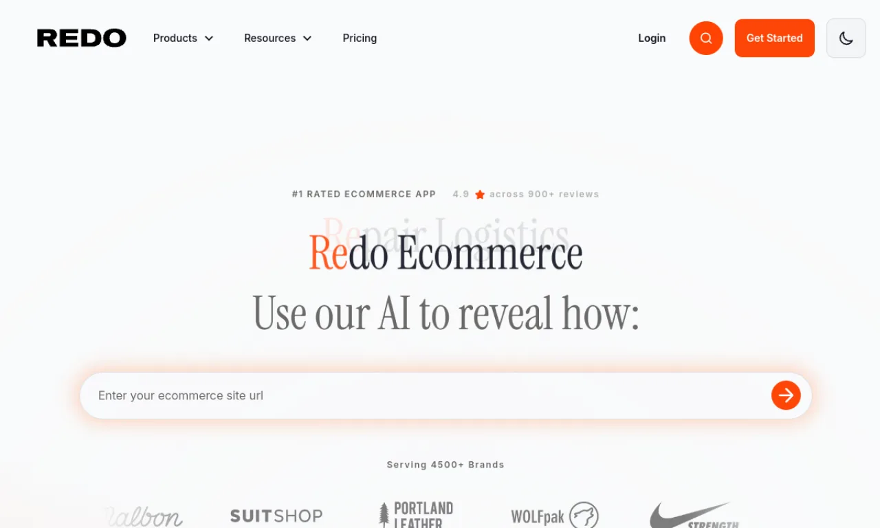 Screenshot of Redo website