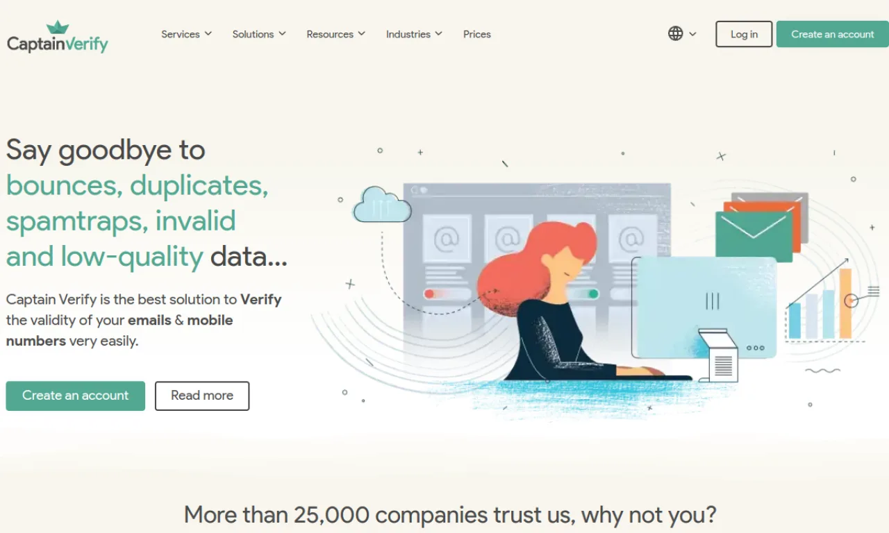 Screenshot of Captain Verify website