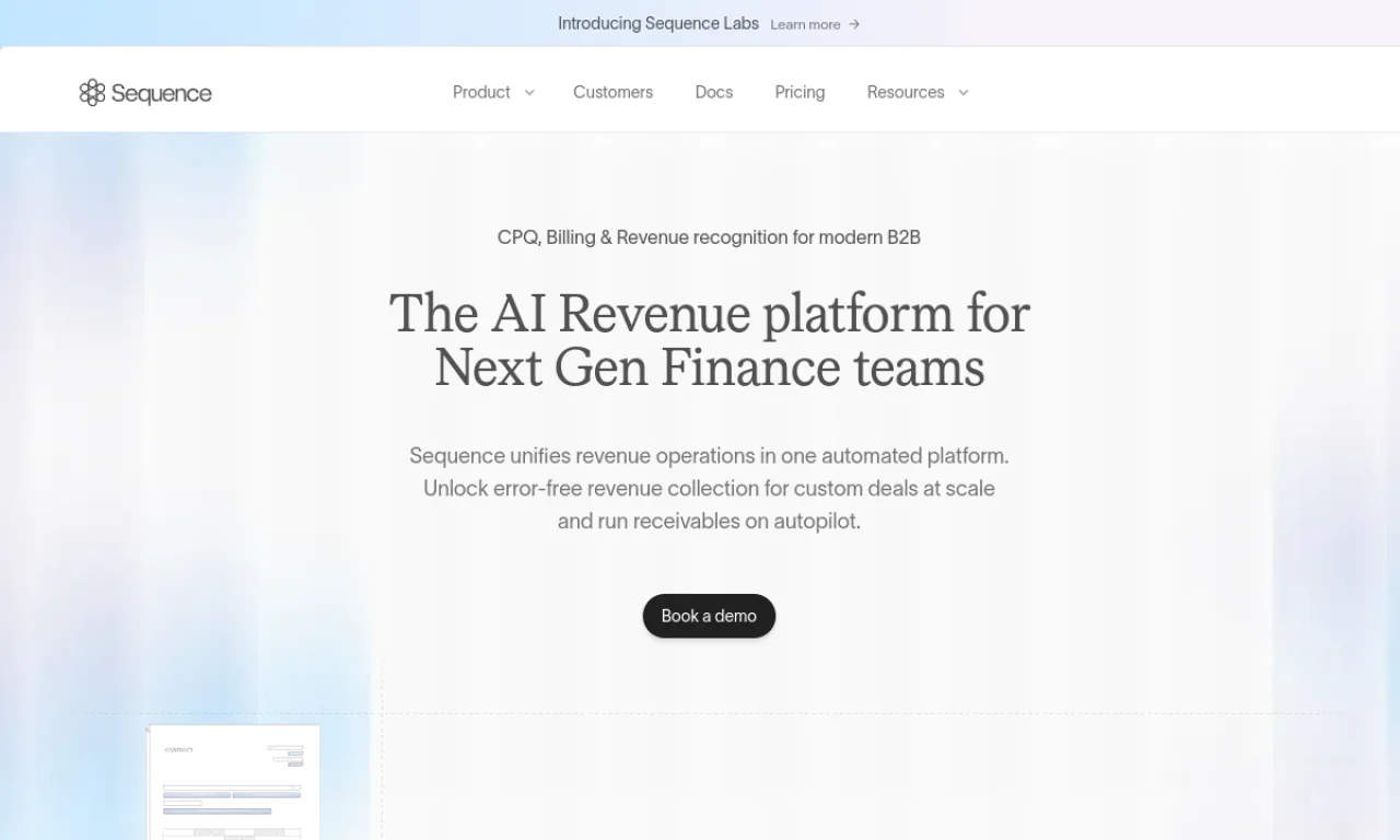 Screenshot of Rebar / Sequence website