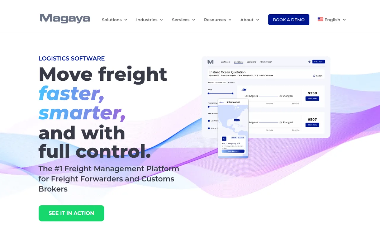 Screenshot of Magaya CRM website