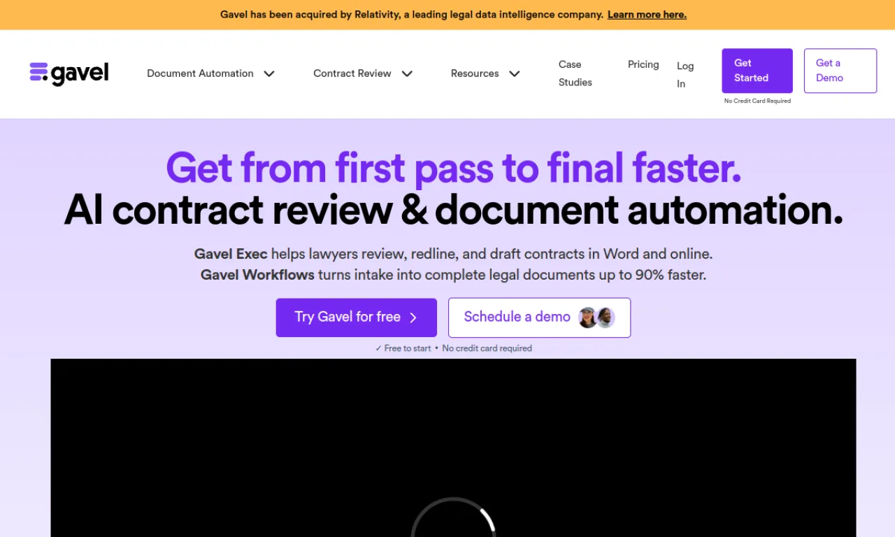 Screenshot of Gavel / Documate website