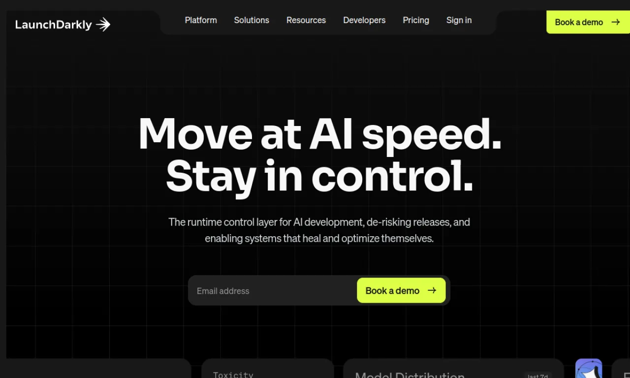 Screenshot of LaunchDarkly website