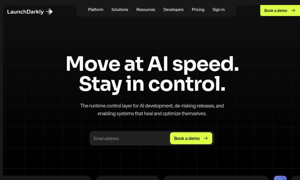 Screenshot of LaunchDarkly website