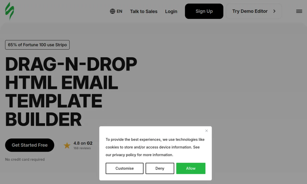 Screenshot of Stripo website