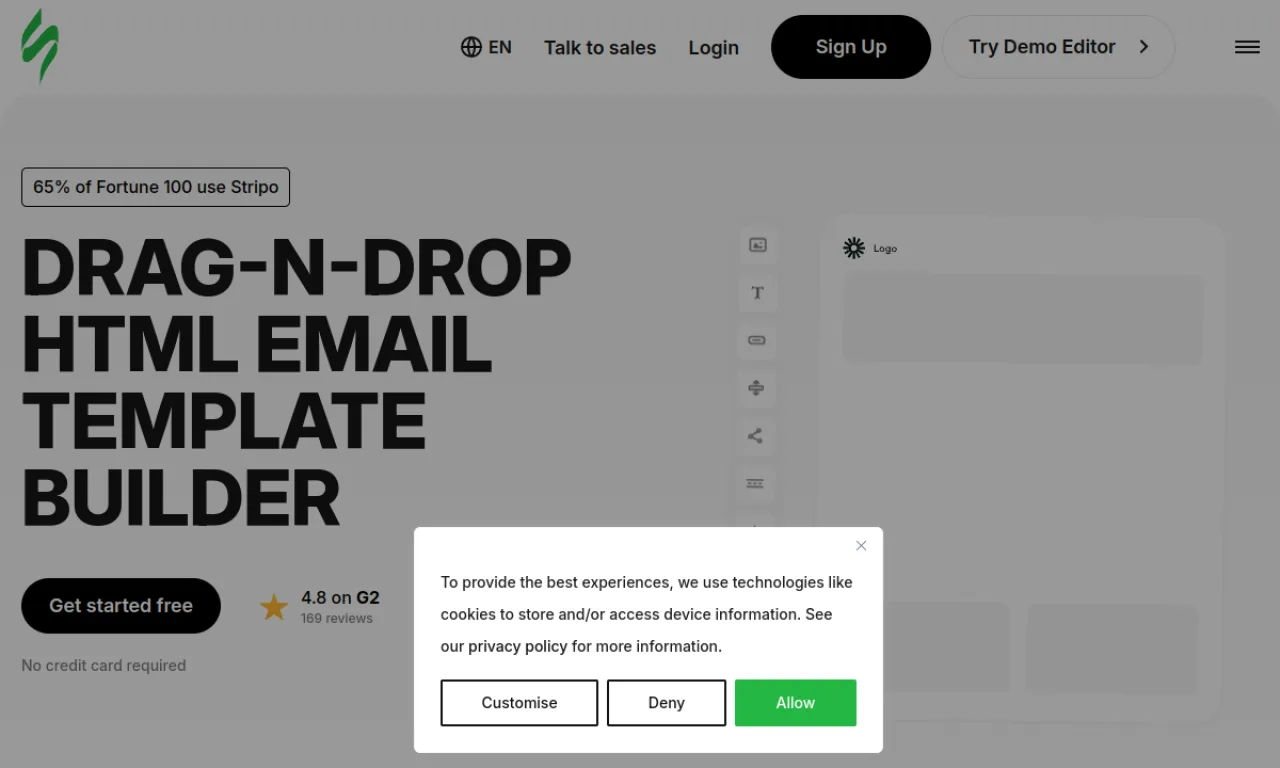 Screenshot of Stripo website
