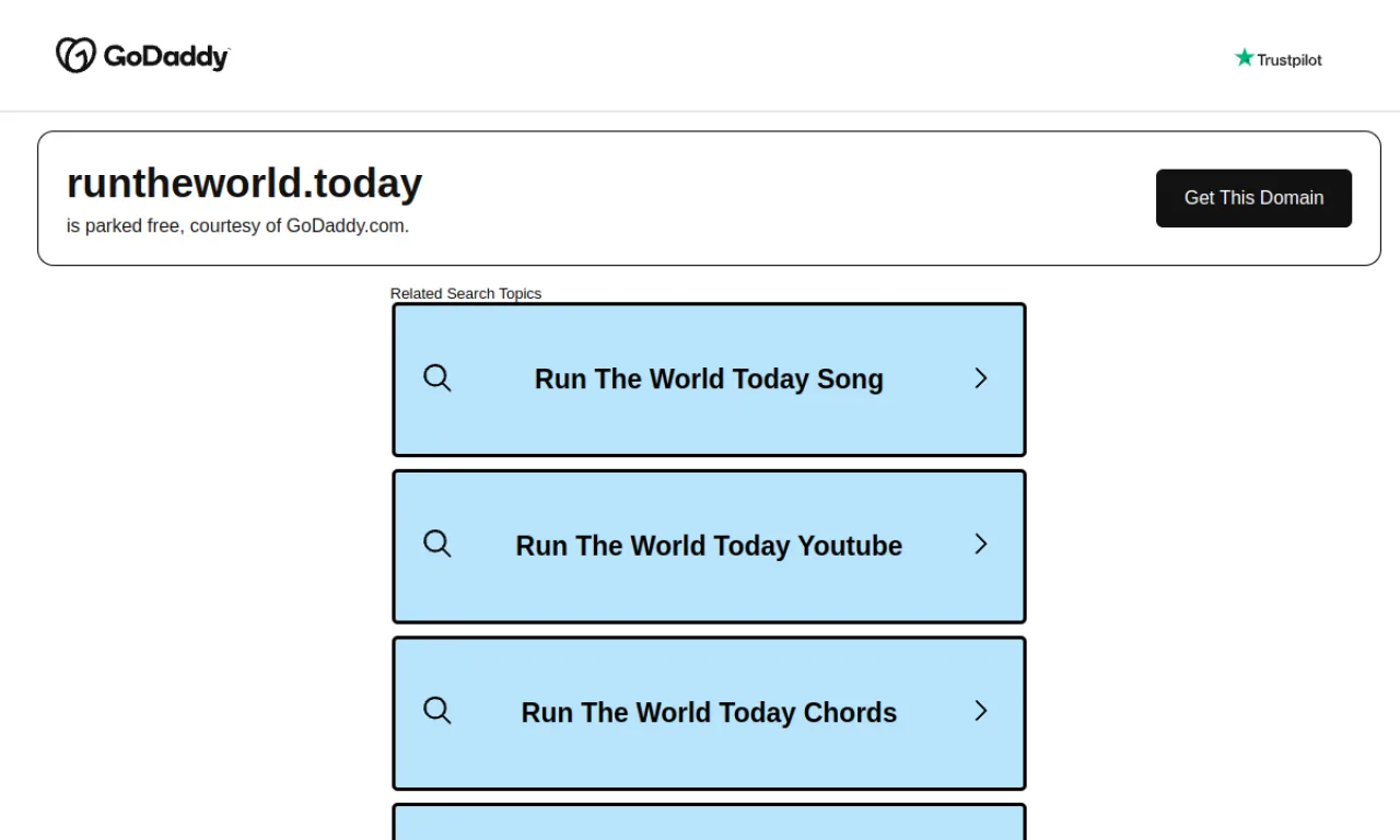 Screenshot of Run The World website