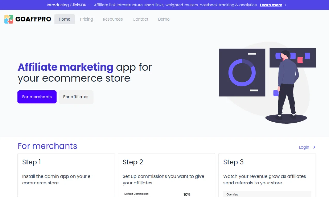 Screenshot of GoAffPro website