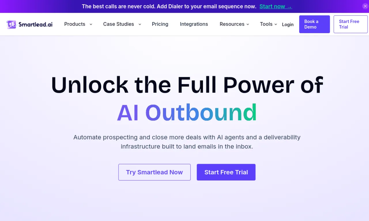 Screenshot of Smartleads website