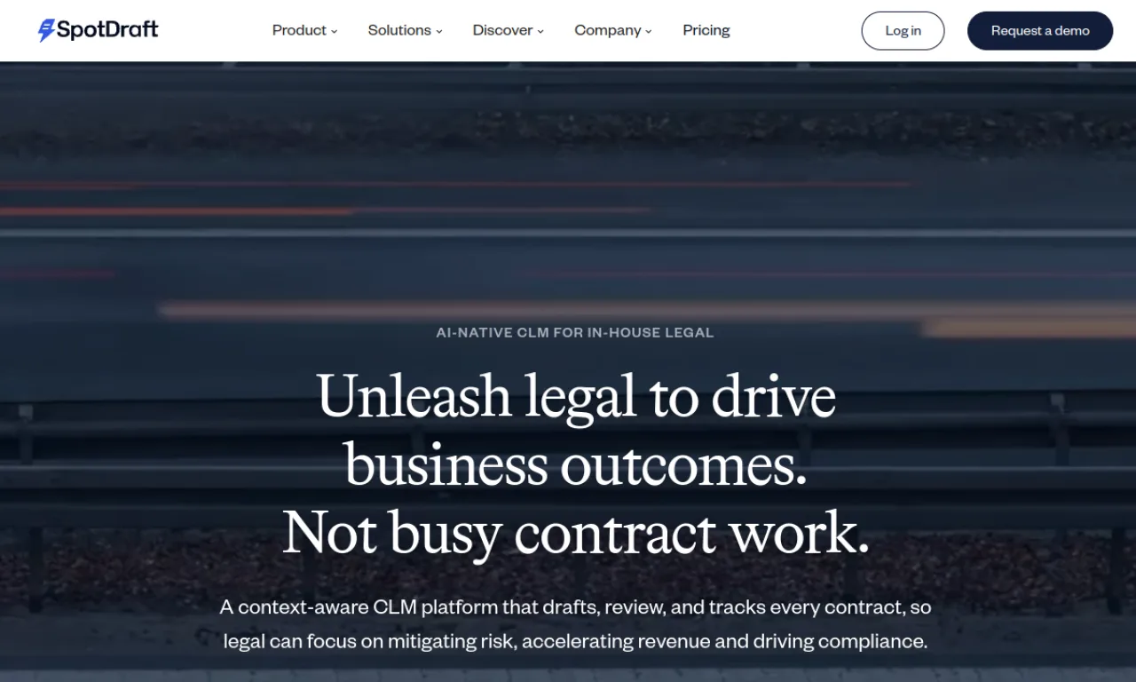 Screenshot of SpotDraft website