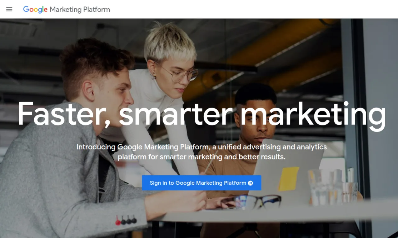 Screenshot of DV360 (Google) website