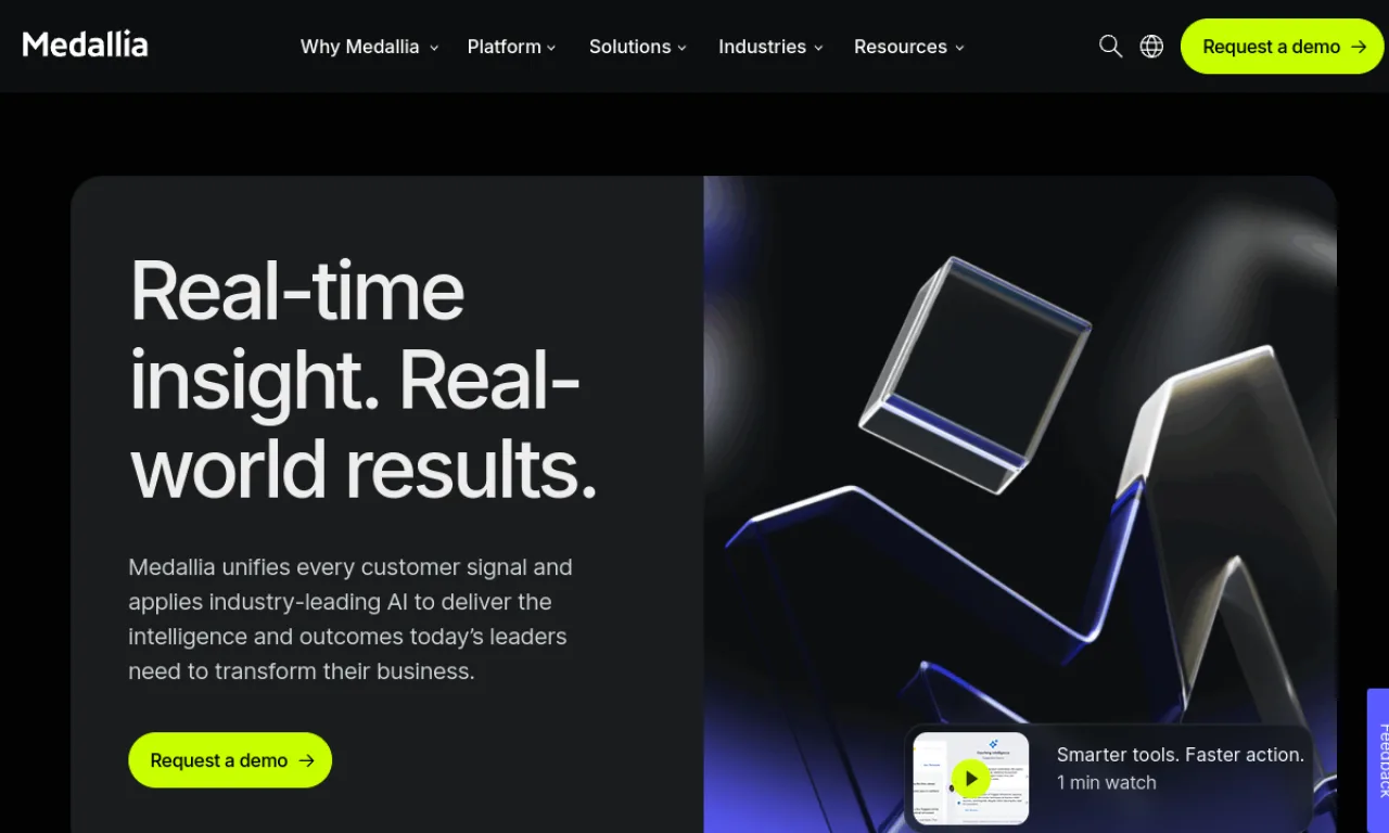 Screenshot of Medallia website