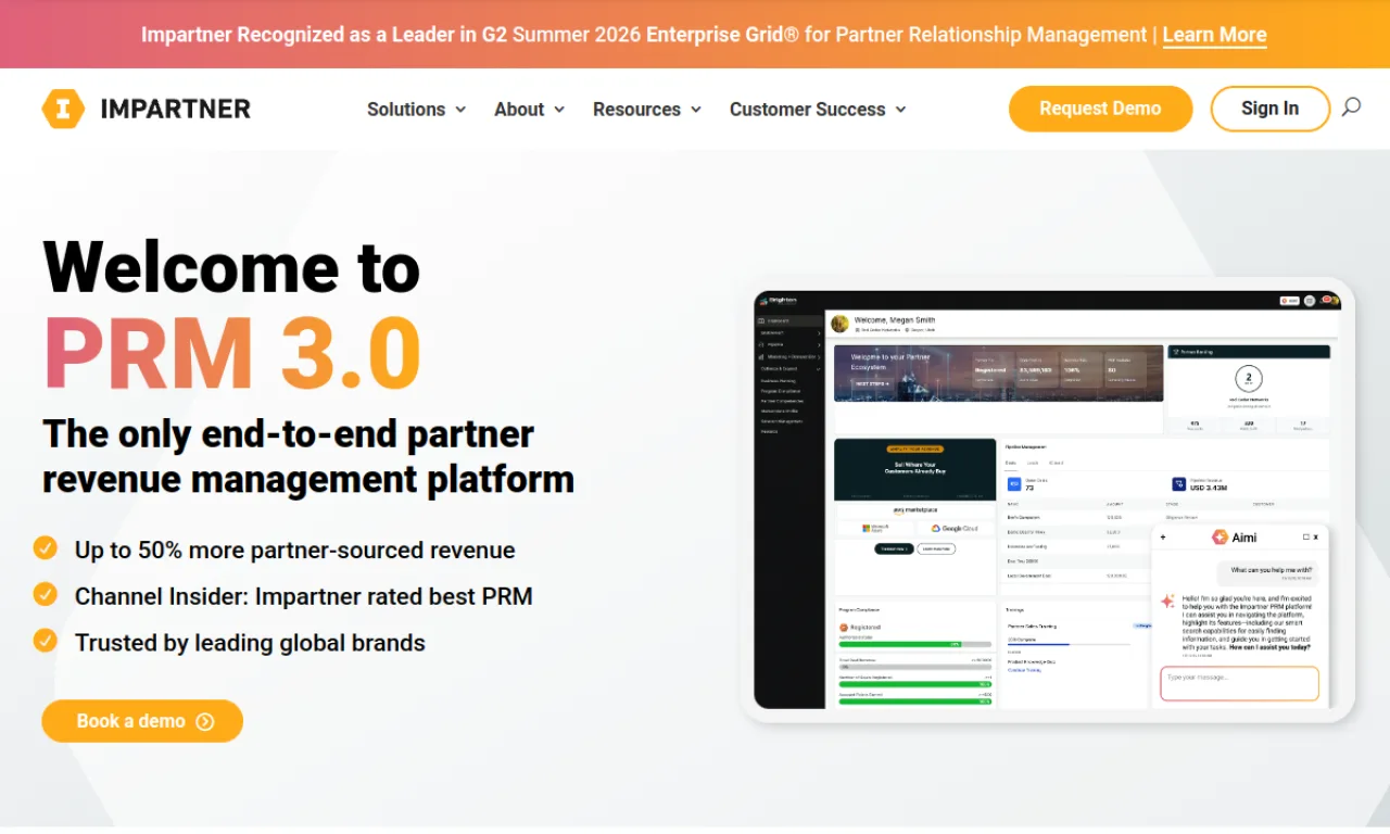Screenshot of Impartner website