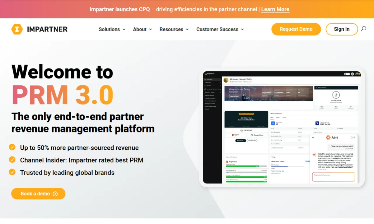 Screenshot of Impartner website