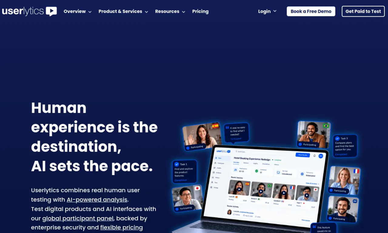 Screenshot of Userlytics website