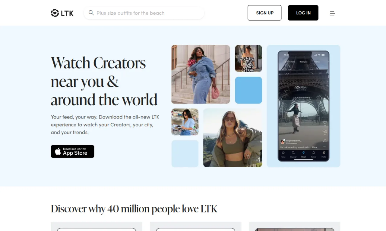 Screenshot of LTK website