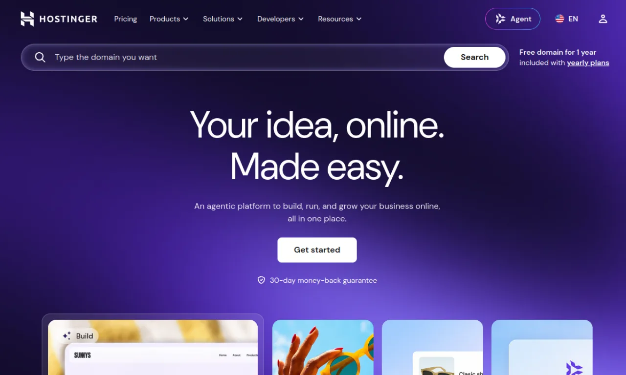 Screenshot of Hostinger Website Builder website